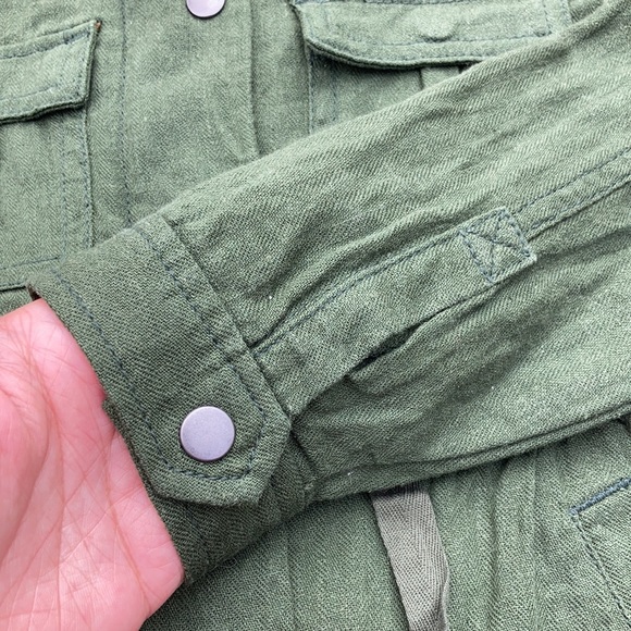 Old Navy, Girls S, Army Green Jacket, Linen Blend - Picture 8 of 13